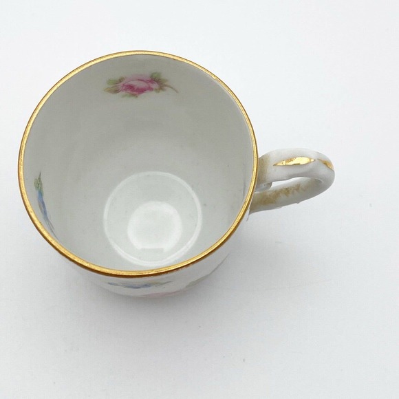 Schumann Arzberg Germany Demitasse Small Child Cup Saucer Set Rose Forget Me Not - Picture 3 of 13